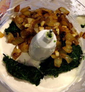 Add onion, garlic, and spinach