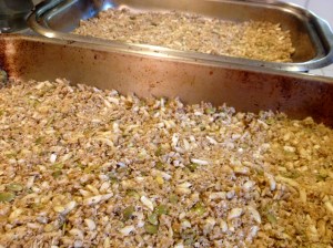 Divide into two pans