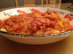 G-ma's Chunky Sauce on Spaghetti Squash